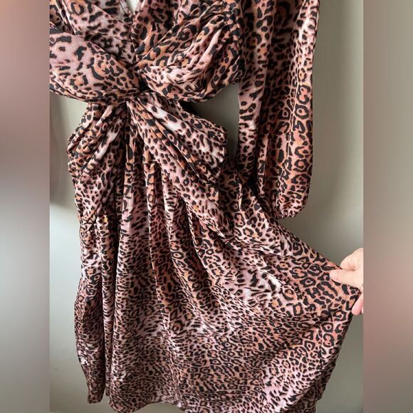 ANTHROPOLOGIE Ranna Gill Floral Cut-Out Midi Dress animal print cutout size XS - Picture 8 of 14